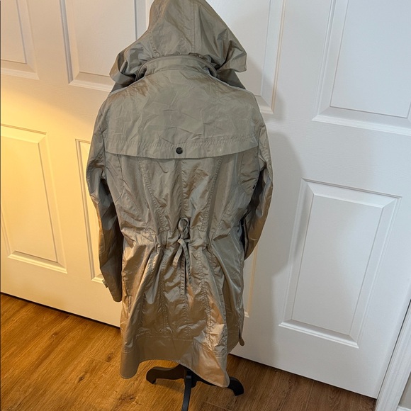 Cole Haan Womens Packable Trench Khaki Tan Versatile Hooded Rainwear Size L - Picture 9 of 12